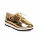 Qupid Metallic Leatherette Spectator Loafer