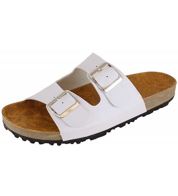 women's double buckle slide sandals