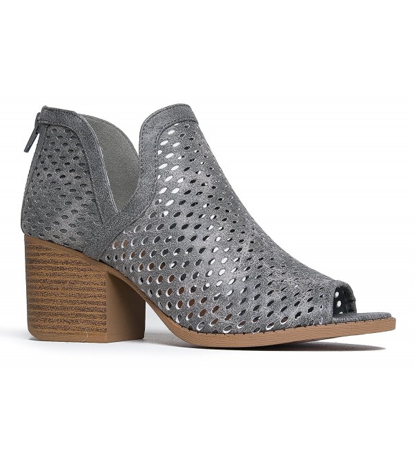 J Adams Perforated Heeled Bootie