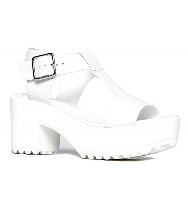 Peep Toe Flatform White PU