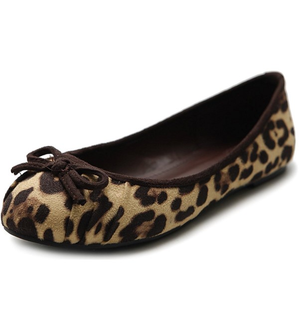 Ollio Womens Ballet Comfort Leopard