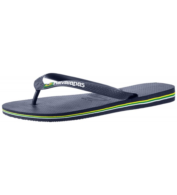 Men's Brasil Logo Sandal Flip Flop - Navy Blue - CQ112SOPJWR