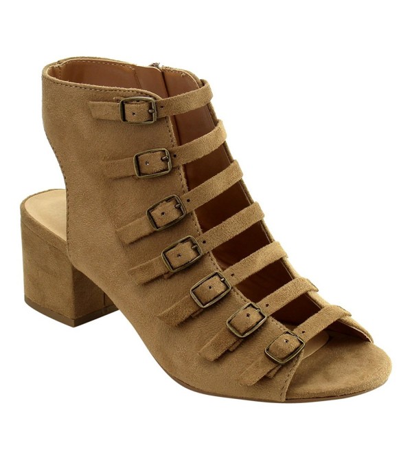 City Classified Strappy Stacked Microsuede