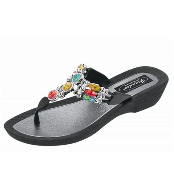 Grandco Aruba Thong Sandals Black