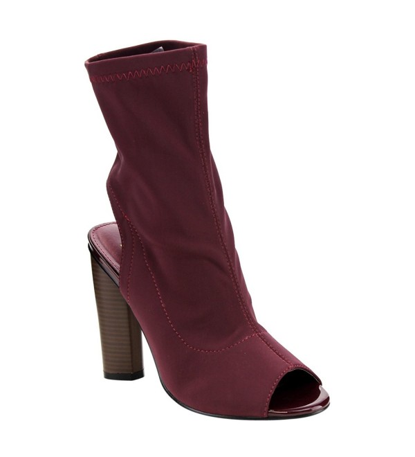 burgundy closed toe block heels