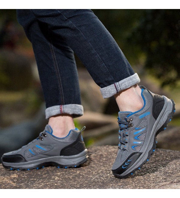 Mens Hiking Shoes Lowtop Lace Up Sneakers Outdoors Trekking Shoes ...