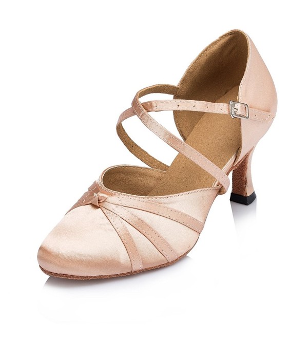 Minishion Womens Ribbon Beige Satin