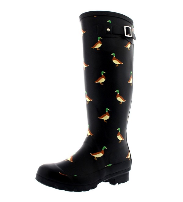 duck print rain boots