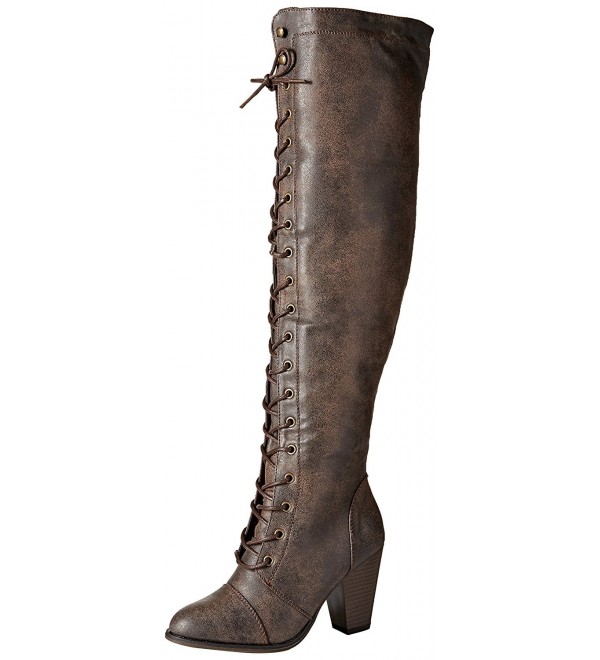 mid heel thigh high boots