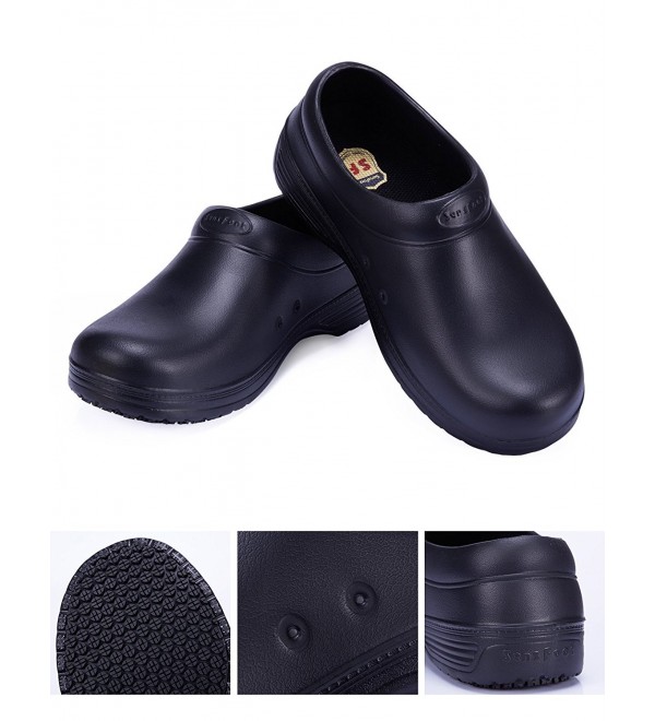 Slip Resistant Chef Shoes Black Non Slip Kitchen Work Clogs For Women ...
