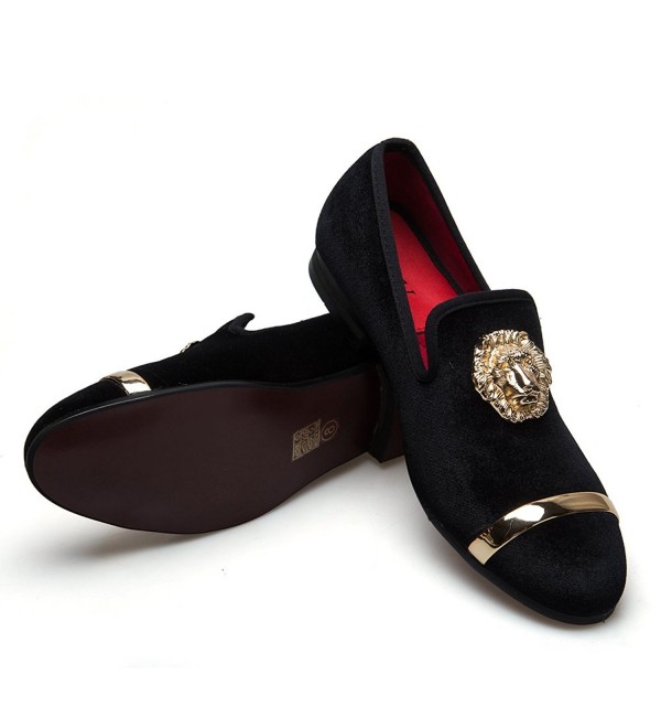 Men's Penny Slip-On Leather Lined Loafer Luxury Men Shoes - Black ...