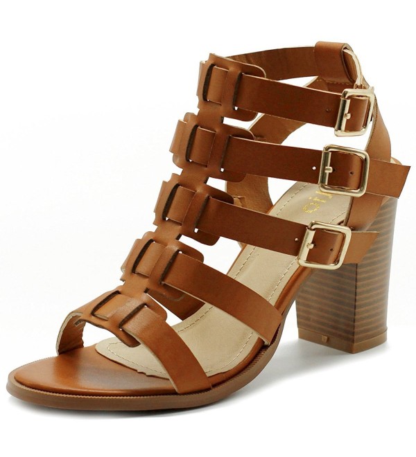 Womens Shoe Gladiator Ankle High Bootie Sandal - Camel - C012DQSR7RD