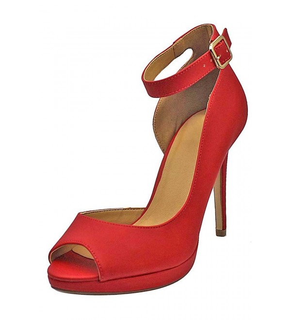 red strappy heels closed toe