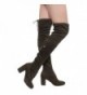 Womens Boots Stretchy Drawstring Chunky