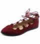 Ollio Womens Comfort Ghillie Burgundy