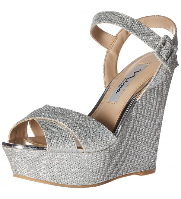 Women's Jinjer Wedge Sandal - Yf- Silver - CF12N1ZVQQ9