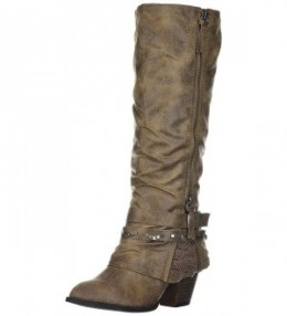 Women's Carrly Engineer Boot - Stone Distressed Suede Like - CR183EZ29GL