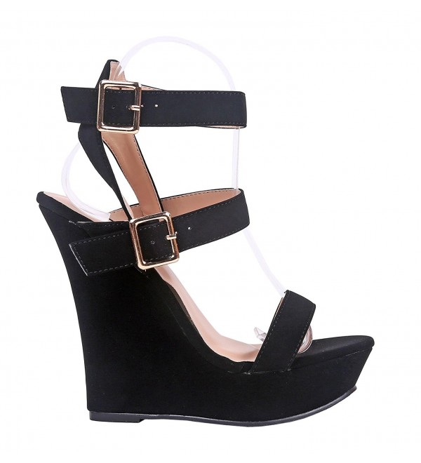 Wedges Sandals Opened Nubuck Cushioned