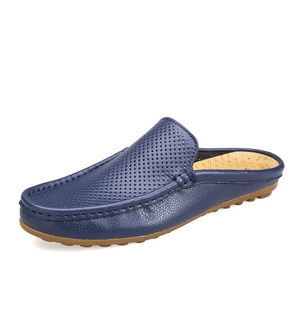 mens leather slip on clogs