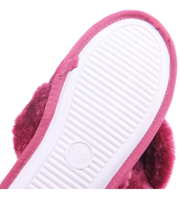 Women Soft Cozy Plush Warm Home Slippers Non Slip Cable Knit Indoor ...