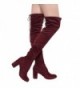 Womens Stretchy Drawstring Chunky Burgundy