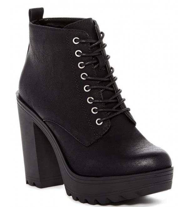 Bucco Fashion Fur Lined Lace Up Booties
