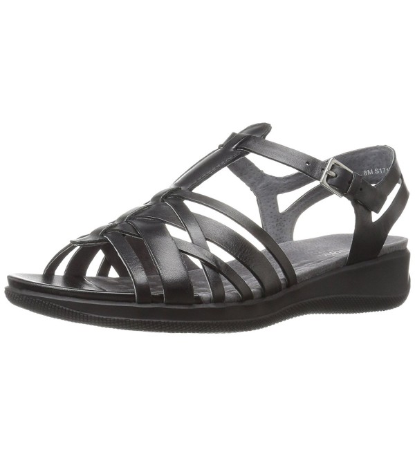 SoftWalk Womens Wedge Sandal Black