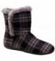 Vionic Womens Slipper Bootie Plaid