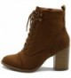 Ollio Womens Suede Stacked Ankle