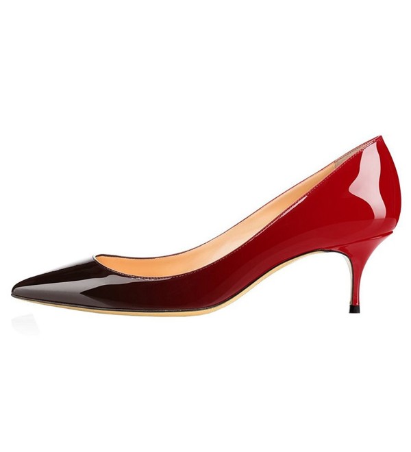 women's red kitten heel shoes