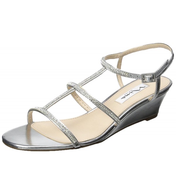 Nina Womens Floria Wedge Silver