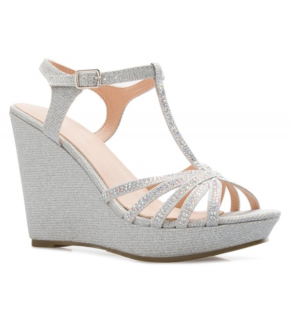 OLIVIA Glitter Shimmer T Strap Platform