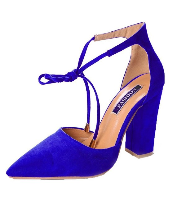 royal blue tie up heels