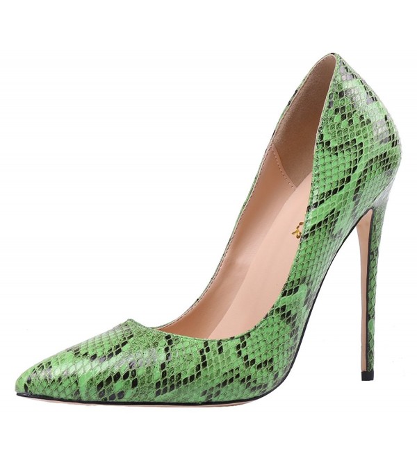 AOOAR Womens Snakeskin Green Party