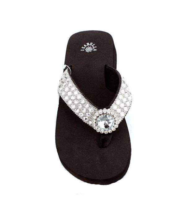 Premium Western Rhinestone Sliver Concho BlingBling Flip Flops ...