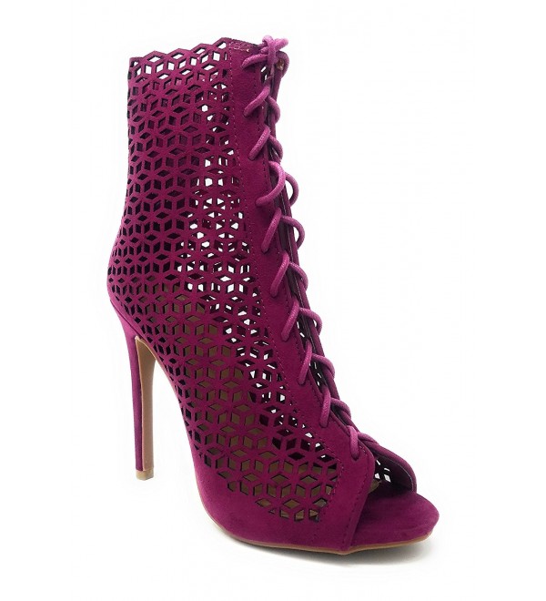 Wild Diva Peep Toe Perforated Stiletto