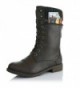 DailyShoes Womens Combat Bootie Military