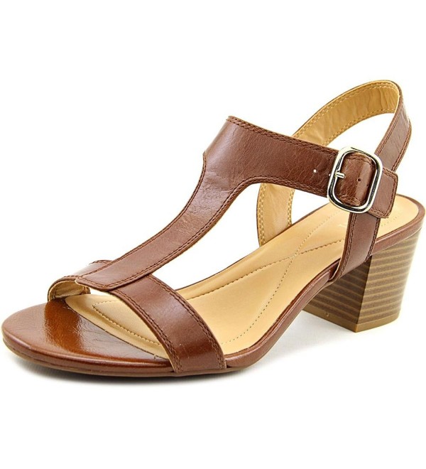 Alfani Womens Leather T Strap Sandals