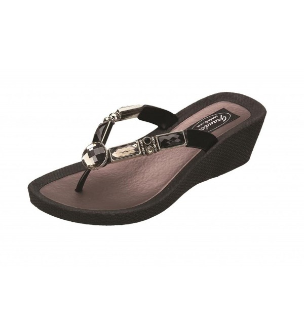 26255E Grandco Black Bamboo Wedge