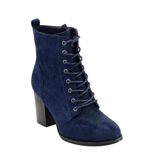 Beston Womens Block Combat Booties