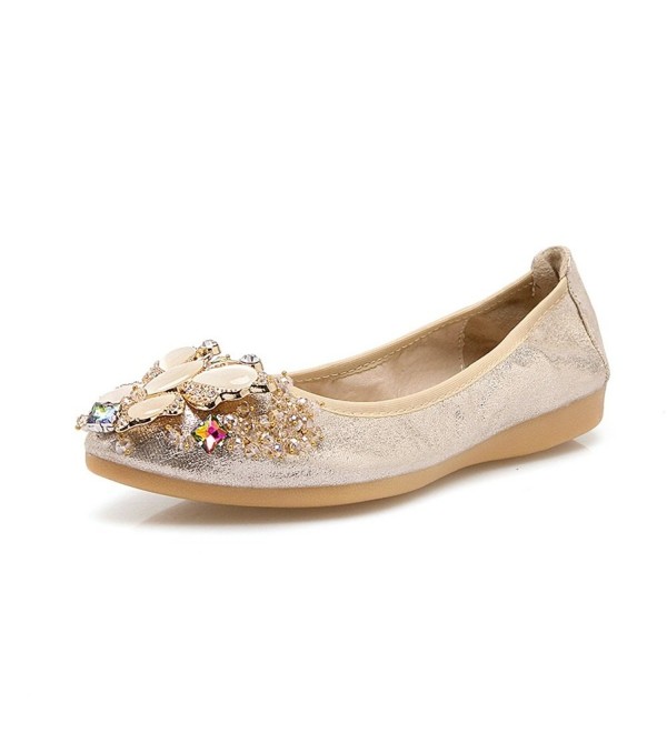 womens gold flats