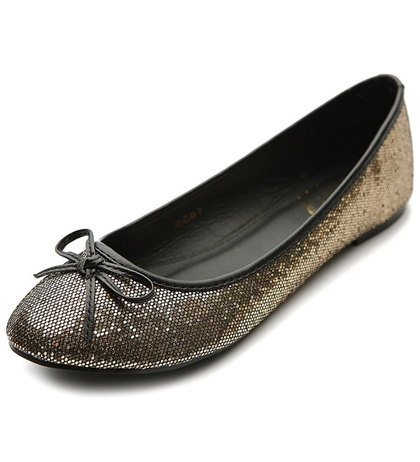 Ollio Womens Ballet Glitter Comfort