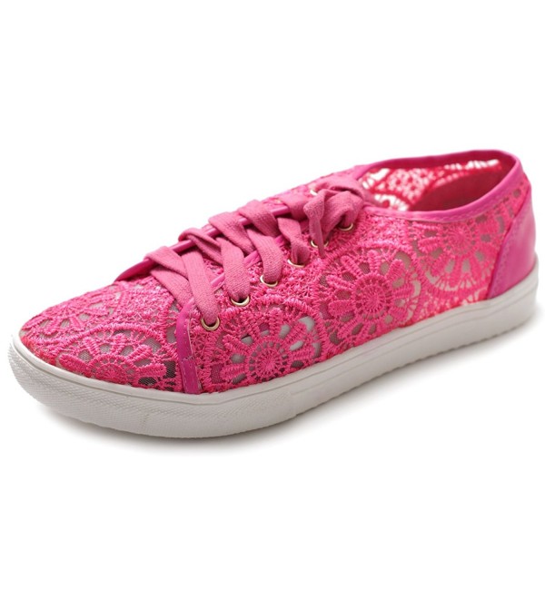 Ollio Womens Ballet Sneaker Fuchsia