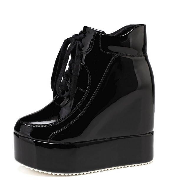 wedge heel sneakers black