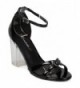 Women Patent Lucite Block Heel