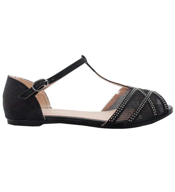 Women Basic Ballet Glitter Black B