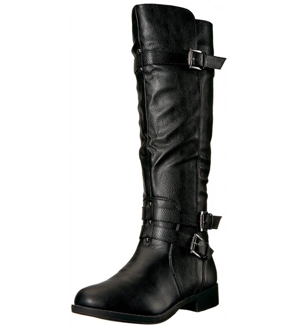 Women's Buffalo Motorcycle Boot - Black - CZ11FA9IUR7