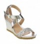 AISLINN 03 Glitter Buckle Wedges Sandals