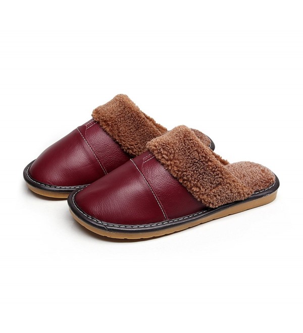 Havina Womens Fleece Slippers Maroon