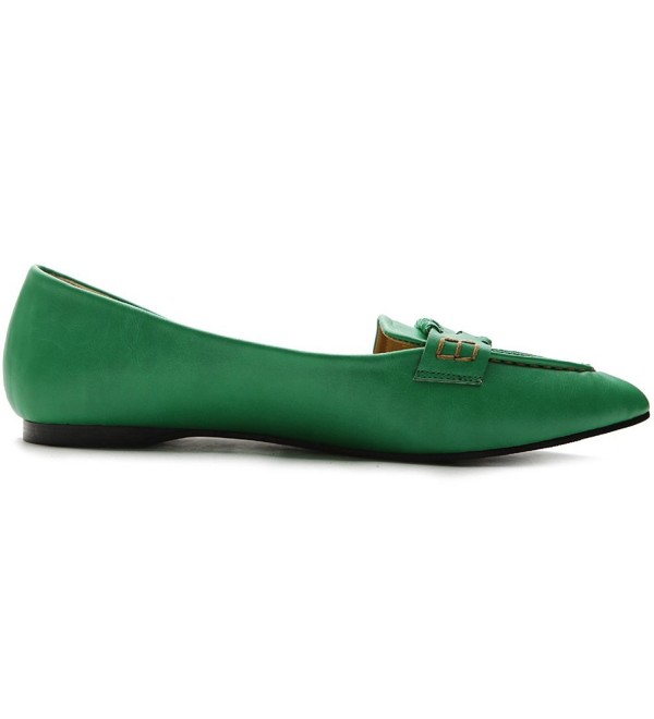 green peep toe flats